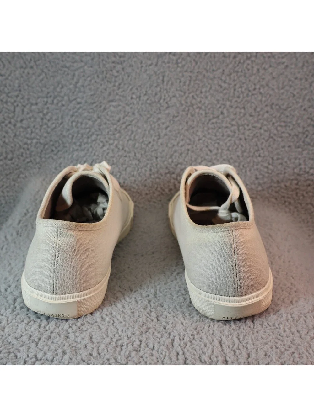ALL SAINTS Underground Low Top Beige Men Sz 9 Canvas Shoes
